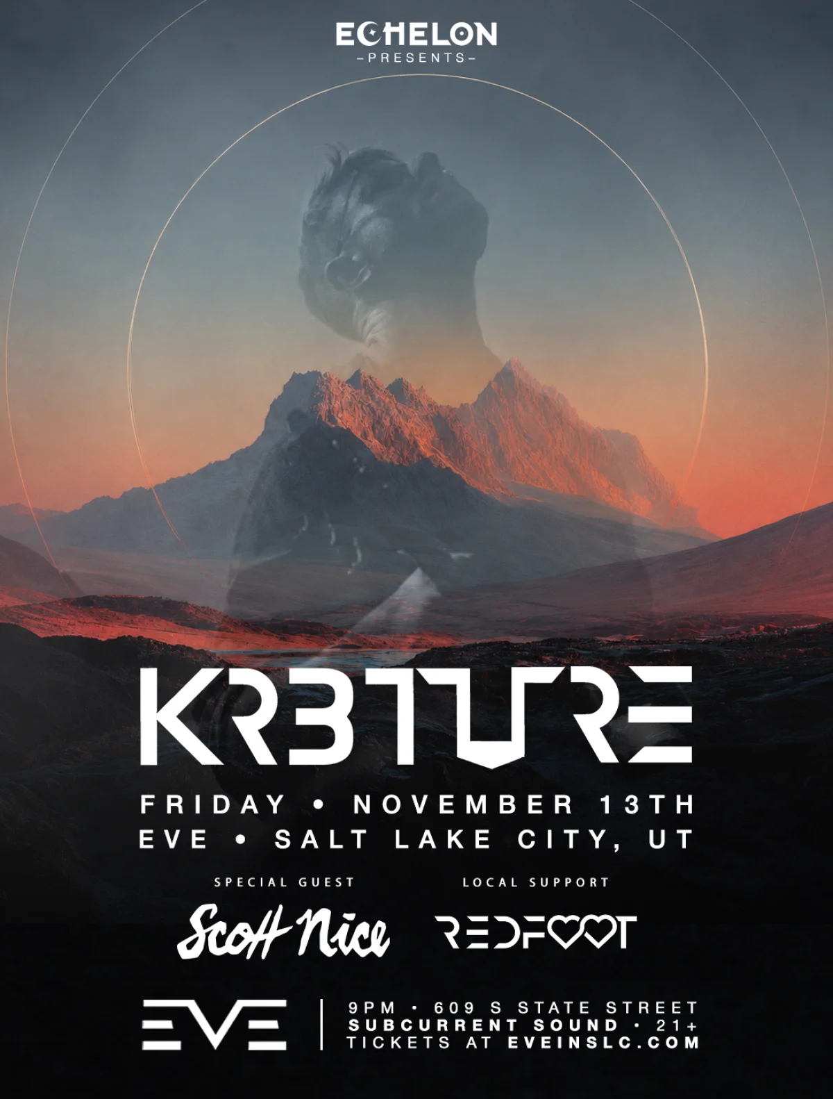 Echelon presents KR3TURE event poster