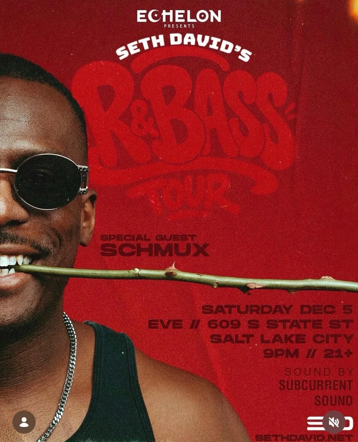 Seth David R&BASS Tour poster
